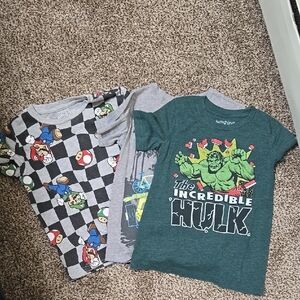 Superhero and Cartoon Kids T-Shirts Set